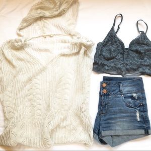 >SOLD< Anthro MOTH/crochet pullover boho top